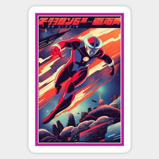 Retro Anime Comic Hero | Anime Origin | Vintage Anime Art Sticker